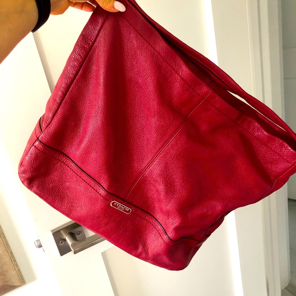 Coach large shoulder bag red